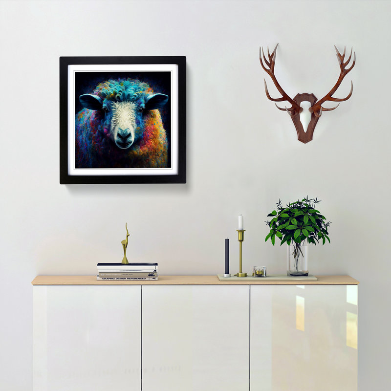 Sheep Expressionism No.1 - Framed Print, Black
