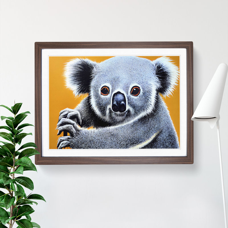 Incredible Koala Bear - Single Picture Frame Print, 34cm H x 46cm W x 2cm D, Walnut