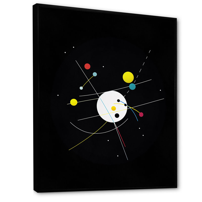Art géométrique moderne sur toile, H 20 po x l 12 po x P 1 po, Cadre flottant noir