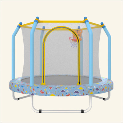 Trampoline For Kids Indoor & Outdoor Small Toddler Trampoline With Basketball Hoop