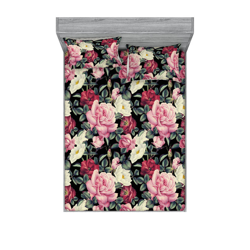 Drap-housse et taie décorative Ambesonne, Ensemble de draps pour très grand lit avec 2 taie