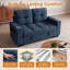 Canapé-lit 58,7 po en chenille avec lit escamotable, accoudoirs de rangement, porte-gobelets, ports USB et Type-C, bleu