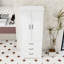 Armoire de rangement en bois avec deux portes, tiroirs et tablette réglable