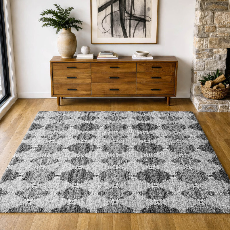 Tapis marocain de qualité supérieure à poils longs Dream Shag ADS610, Gray, 8' x 10'