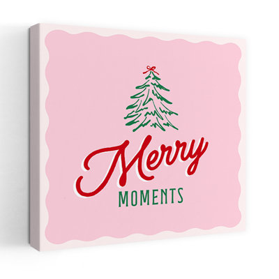 «Merry Moments Christmas Tree Abstract Contemporary Christmas Tree Winter Landscape», reproduction d'art mural