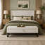 Base de lit en métal avec velours beige 58,6 po-133700781-133700783