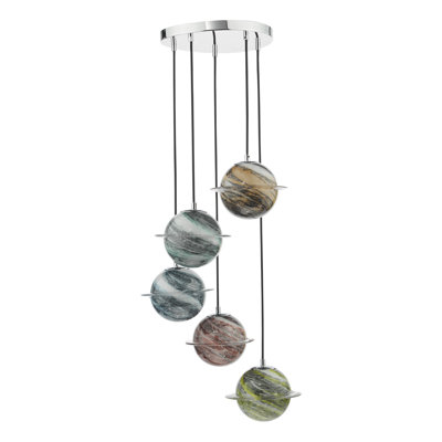 Coverson 5 - Light Polished Chrome Pendant