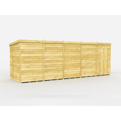 20ft x 6ft Pent Shed - Single Door without Windows