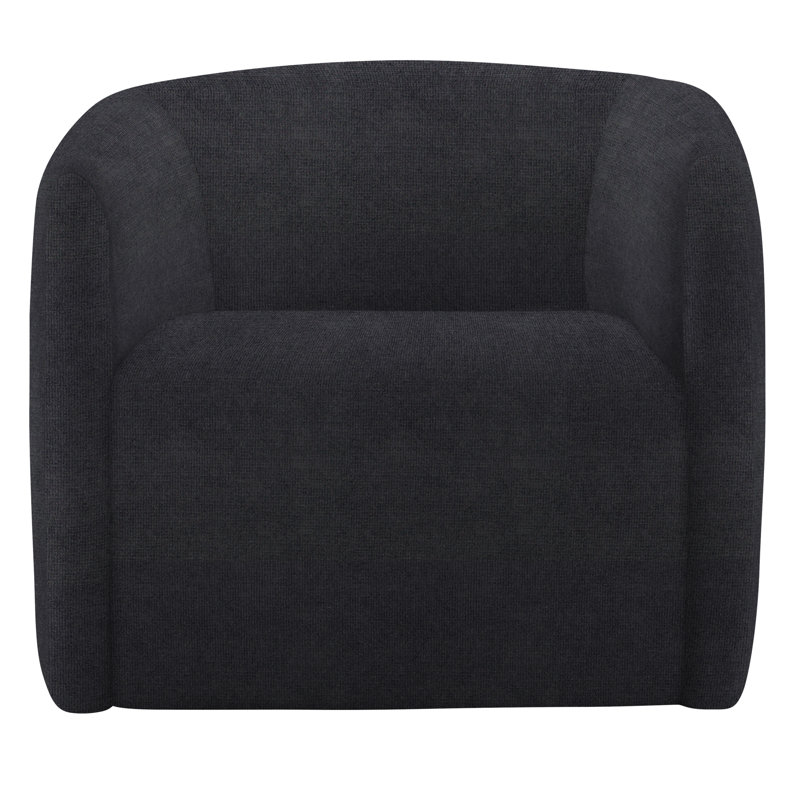 Aline 31'' Wide Swivel Barrel Chair, Akiko Graphite Performance 5534-011