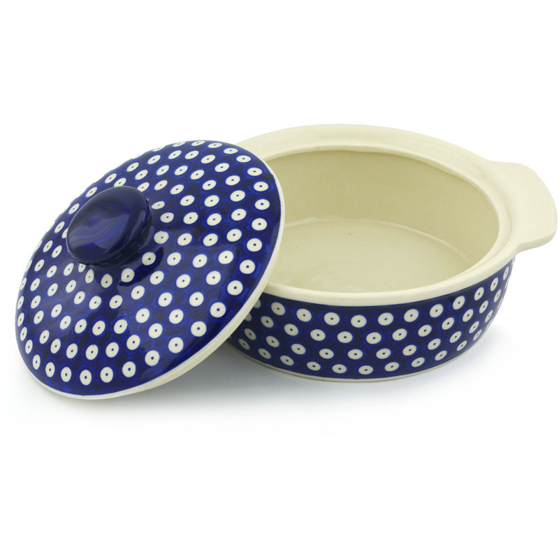 Polmedia Round Stoneware Casserole Bakeware
