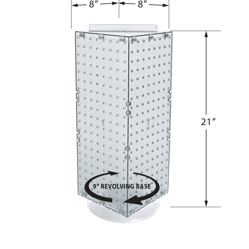 Four-Sided Revolving 8"W x 20"H Pegboard Counter Display