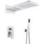 Ensemble de robinet de douche 3 fonctions haut de gamme de luxe moderne, système de douche complet avec pomme de douche cascade et pluie 22 "x 9", douche à main et valve à pression équilibrée-85121181