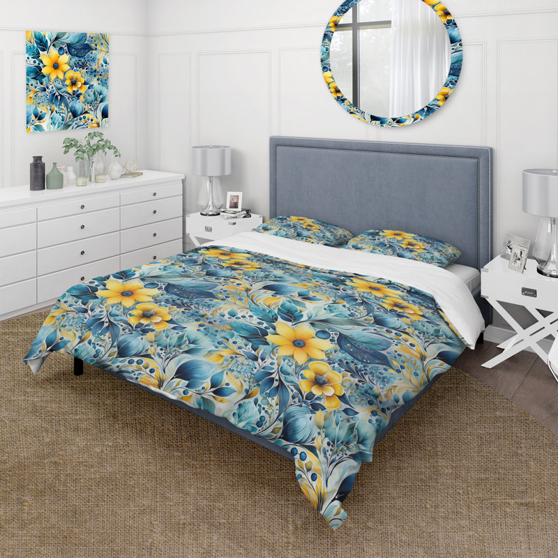 Literie à motif cachemire Watercolor Dreams, Housse de couette pour très grand lit et 2 très