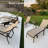 3-Piece Iron Reclining Chaise Lounge Set With Glass Side Table, Breathable Textilene Sun Loungers For Patio & Poolside-2054035228