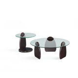 Jocell 2-Piece Modern Coffee Table and End Table Set in Dark Walnut