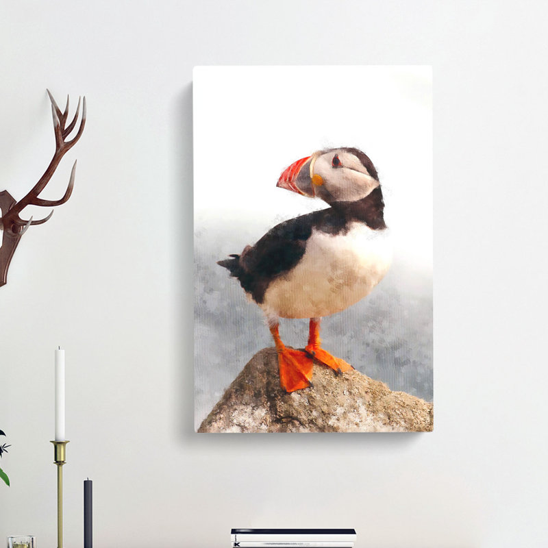 An Atlantic Puffin - Wrapped Canvas, 60cm H x 40cm W x 3cm D