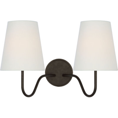 Lyndsie 11" Double Sconce with Linen Shades