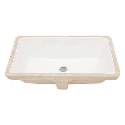 Lavabo de salle de bain rectangulaire encastré en céramique blanche 21 "x 13" avec trop-plein