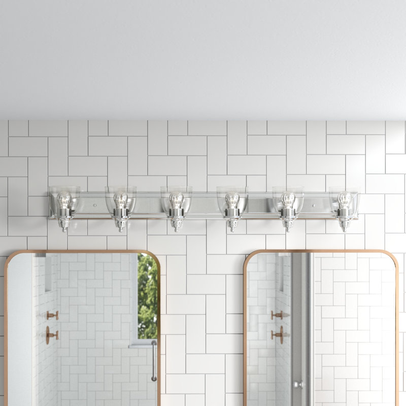 Éclairage pour meuble-lavabo à intensité variable 6 lumières Shubhika, Chrome poli