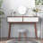 Modern Entryway Table with Carved Panel Drawers, Console Table with Storage Space and Wood Legs