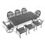 Ensemble de salle à manger 9 pièces en fonte d'aluminium toutes saisons comprenant 2 chaises pivotantes, 6 chaises de table et une table rectangulaire avec cadre noir (même référence: W1710S00382)