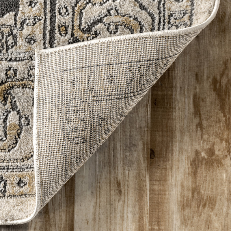 Oriental Beige/Gray Area Rug, Runner 2'8" x 8'