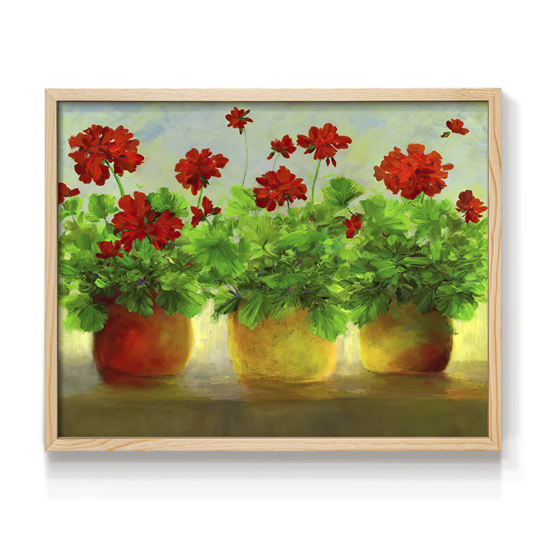 Geraniums III - Reproduction encadrée - Restickable, Naturel, H 16 po x l 20 po