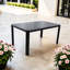 Table de foyer d'extérieur Modern, aluminium, brun bourbon, trou de parasol, pieds réglables d'extérieur de couleur aluminium, avec structure, antidérapant