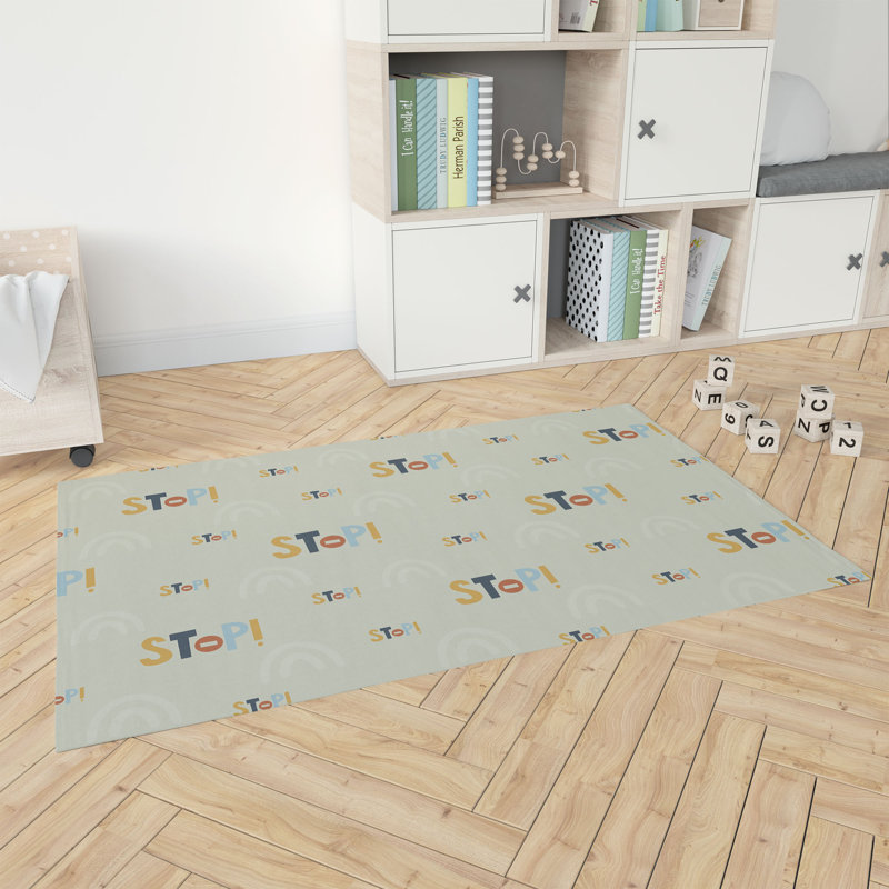 Stop Slate Kids Play Mat, Light Green/Green, Rectangle 2' x 3'