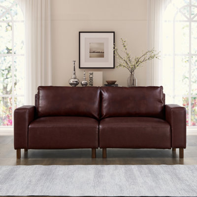 Big Loveseat for Living Room,Apartment,Upholstered Breathable Faux Leather PU Couch,Loveseat
