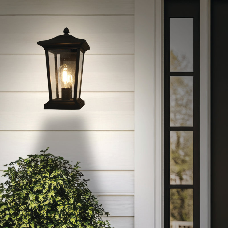 Mayer Maxlite Outdoor Wall Light, Full Coach Style, Black Finish, E26 Base Socket, Exterior Wall Lantern For Entryway, Garage, Patio And Porch