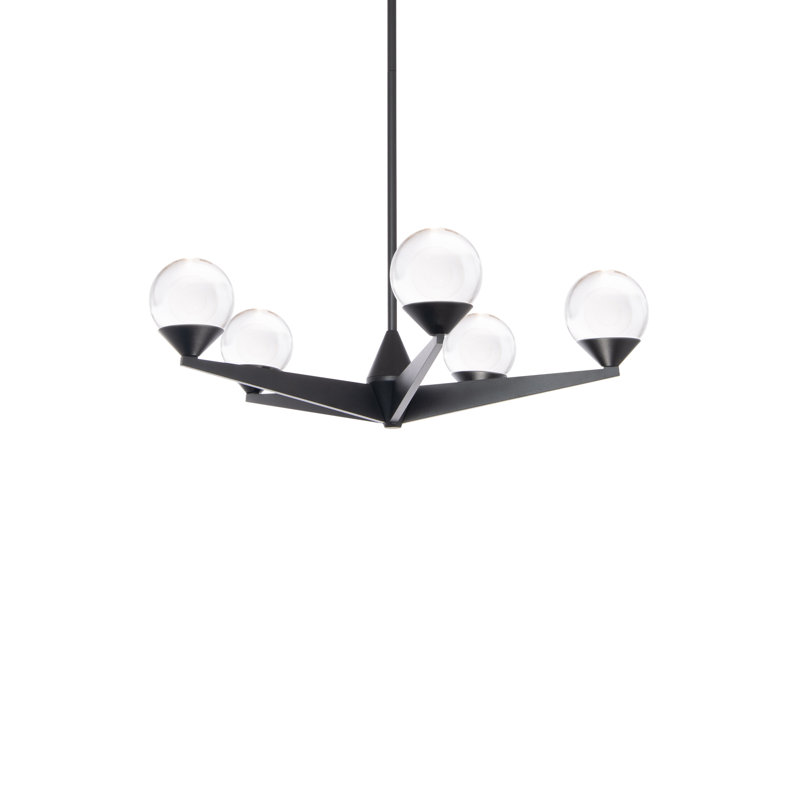 Double Bubble 5 - Light LED Chandelier, Black