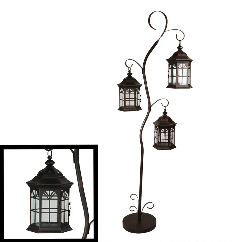Arbre à bougie 60 po avec 3 lanternes décoratives