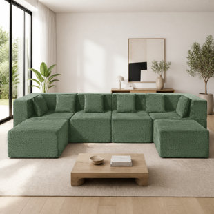 130" Wide Modern Modular Sectional Foam Sofa With Multiple Configurations, Deep Seat Lounge Design