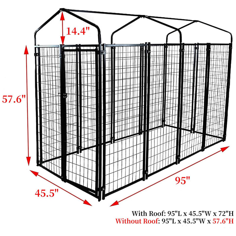 72'' H Panel Metal Yard Kennel With Door