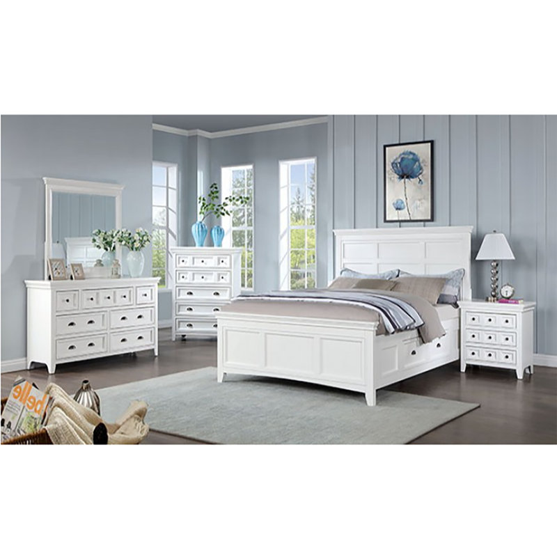 Aadhithya Platform Storage Bed, Queen, White