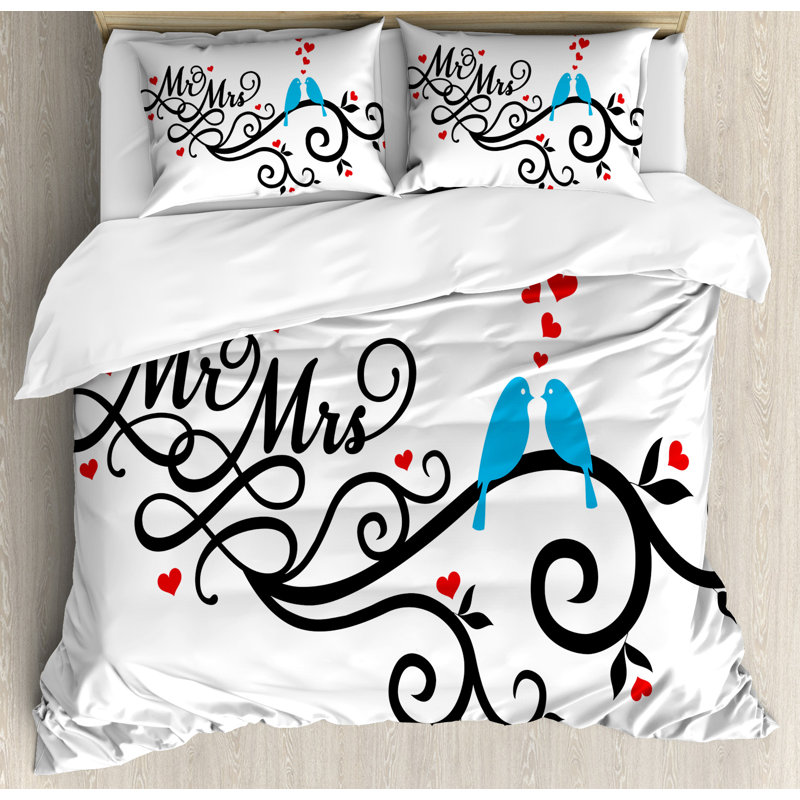 Wedding Decorations Modern & Contemporary Polyester Damask Duvet Cover, Queen