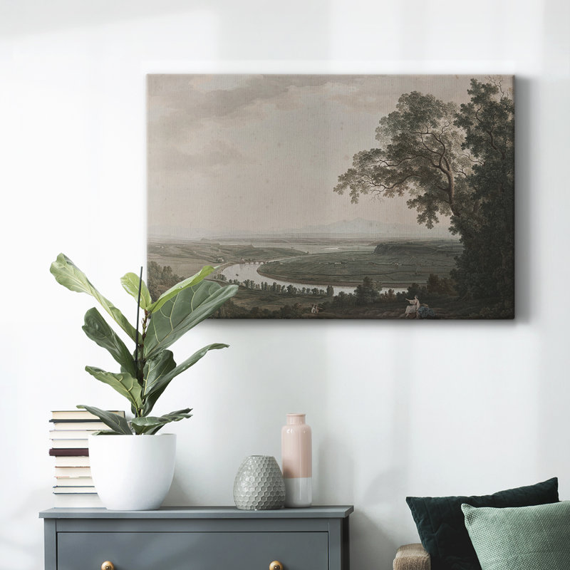 Paysage rétro - CDxxiv, Toile tendue, H 9 po x l 13 po x P 1,5 po