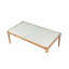Table basse avec plateau en verre givré