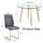 Olaitan Modern 5-Piece Round Tempered Glass Dining Set with Cantilever Chairs and Metal Chrome Legs-926789907-933985995-933986005