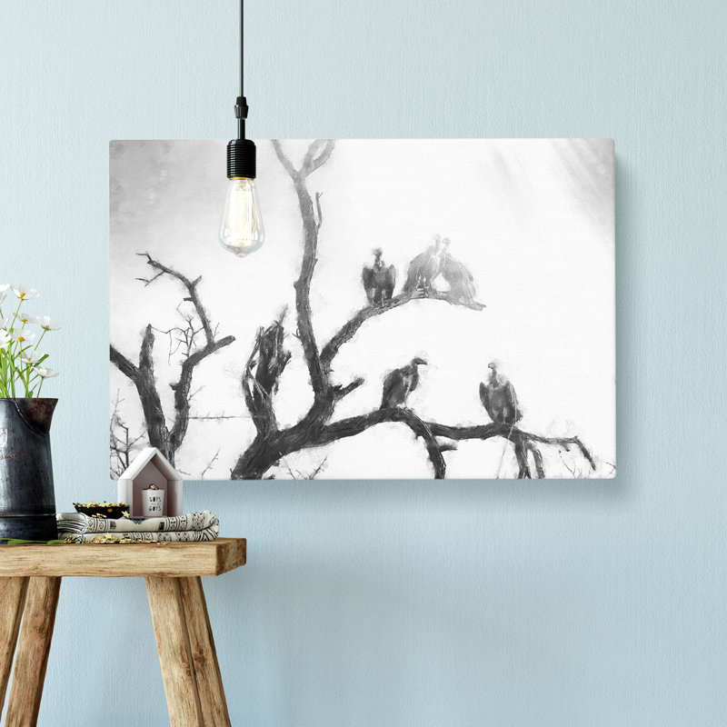Vultures on a Tree - Wrapped Canvas, 40cm H x 60cm W x 3cm D