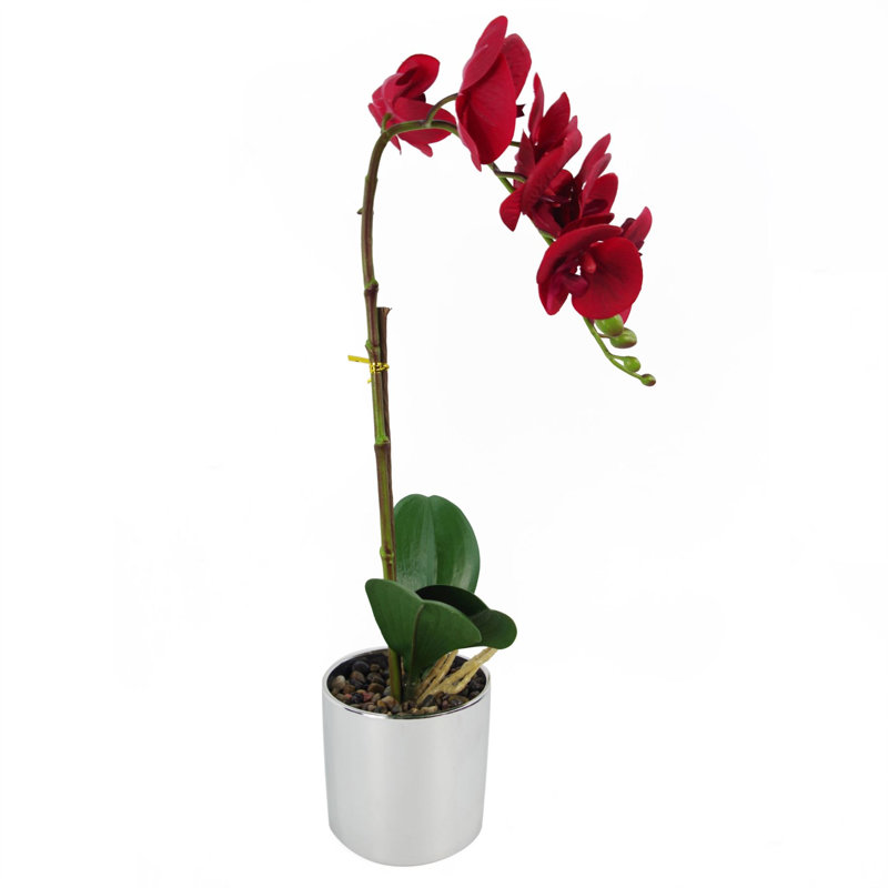 46cm Faux Plant in Pot Liner, Red