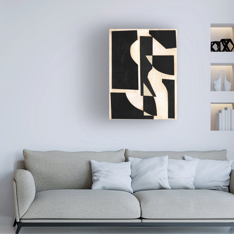 «Onyx Cutout Shapes Ii On Canvas» par Regina Moore, reproduction, H 19 po x l 14 po x P 2 po