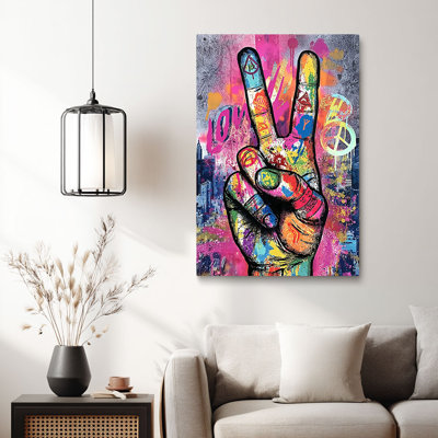 «Urban Peace», art urbain tendu avec graffiti et toile de fond urbain