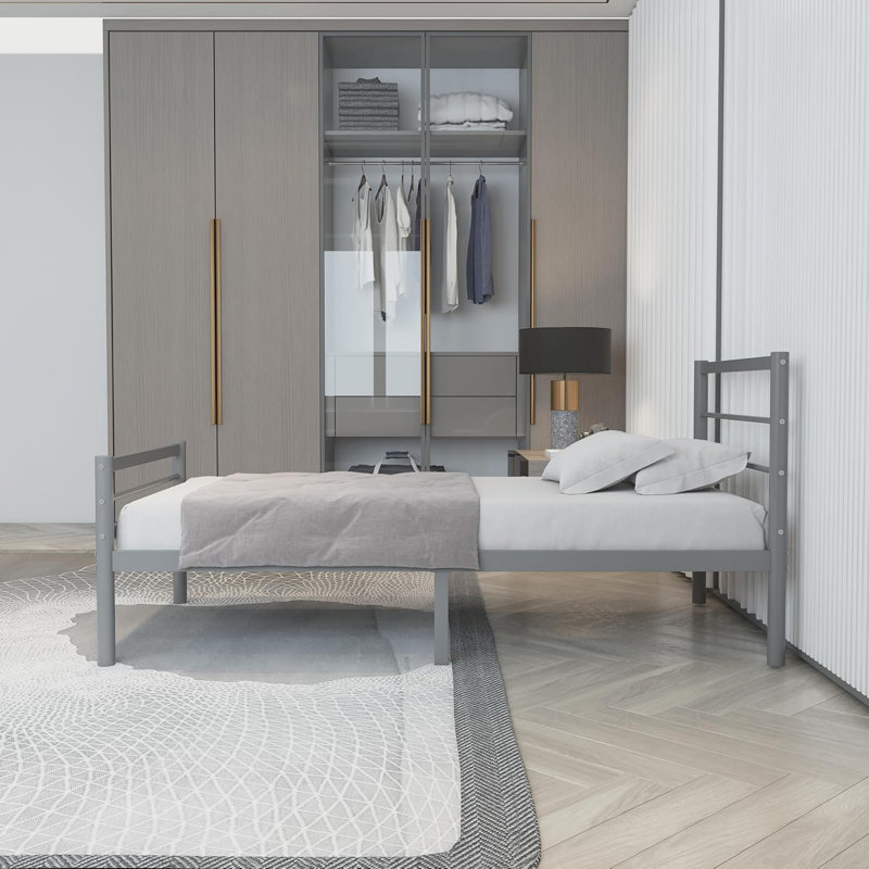 Chester Metal Platform Bed Frame With Headboard And Footboard, Strong Premium Steel Mesh Base, Under Bed Storage Space, Easy Assembly