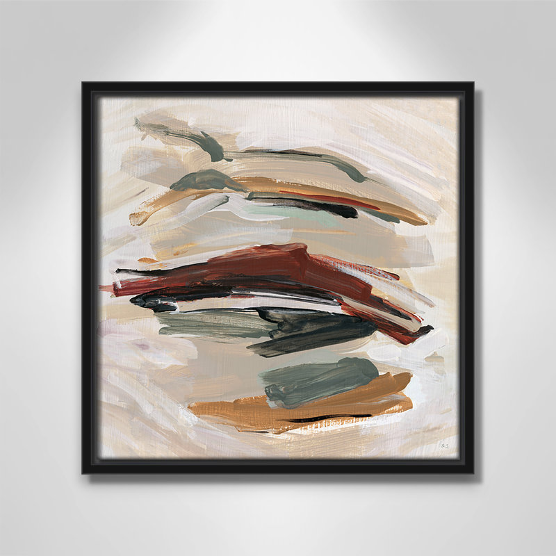 «Carmina Spring Shadows» par Susan Jill - peinture sur toile à cadre flottant, H 13,5 po x l 13,5 po, Noir, noir, noir, noir