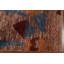 Tapis bleu / rouge / brun en laine noué à la main de conception unique 8 pi 3 po x 9 pi 10 po New Age