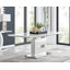 Alezzo Modern High Gloss Extendable Dining Table Set with 8 Upholstered Faux Leather Dining Chairs-86712602