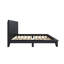 Structure de lit plateforme en noyer de style Mid-Century moderne avec tête de lit, bois massif, support de lattes de bois, aucun sommier requis, double, noir-2118897417-2118897418