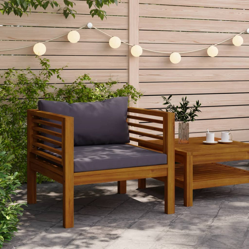 Syler Patio Chair with Cushions, Dark Gray